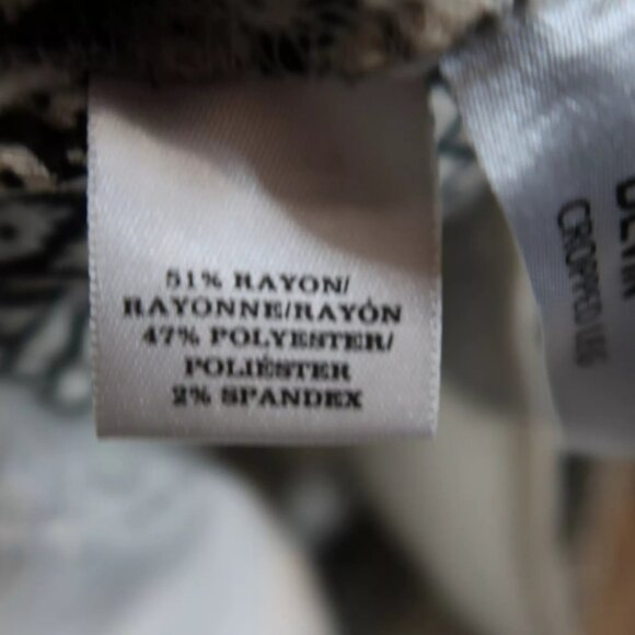 Ann Taylor Devin Cropped Leg Size 8 Black Patterned Dress Pants Textured - Picture 7 of 8